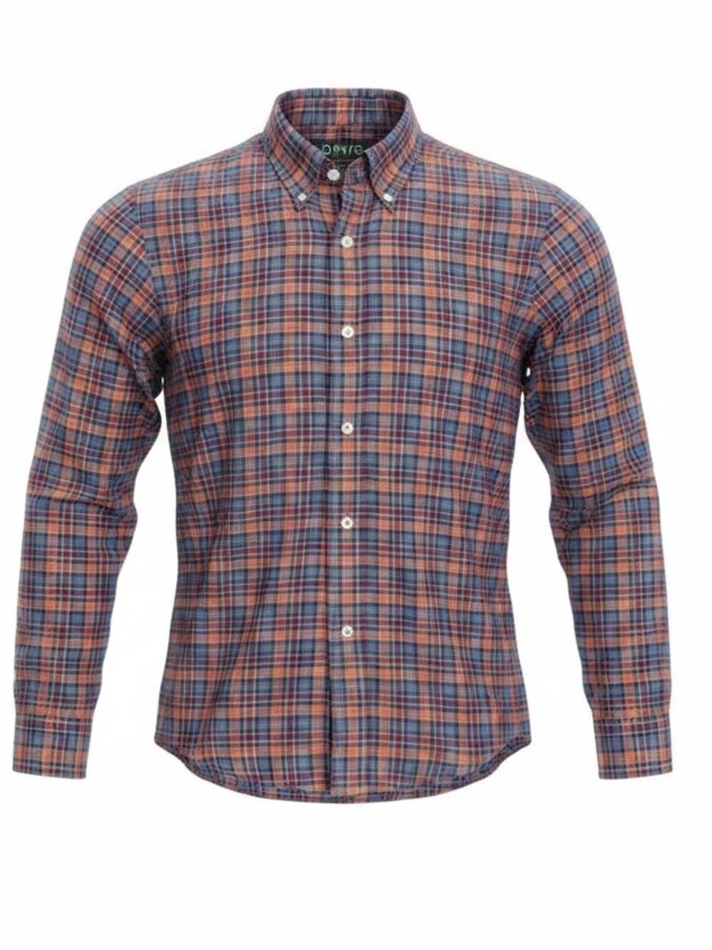 Orvis Plaid Button-Down Shirt in Navy, Orange & White
